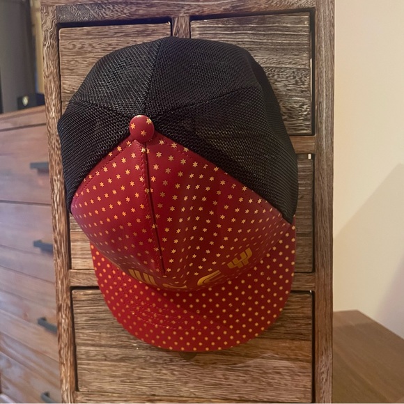 NWT Gucci “Guccy” Logo Moon/Star Print Baseball Hat - Red (L) - Discontinued - Picture 8 of 14